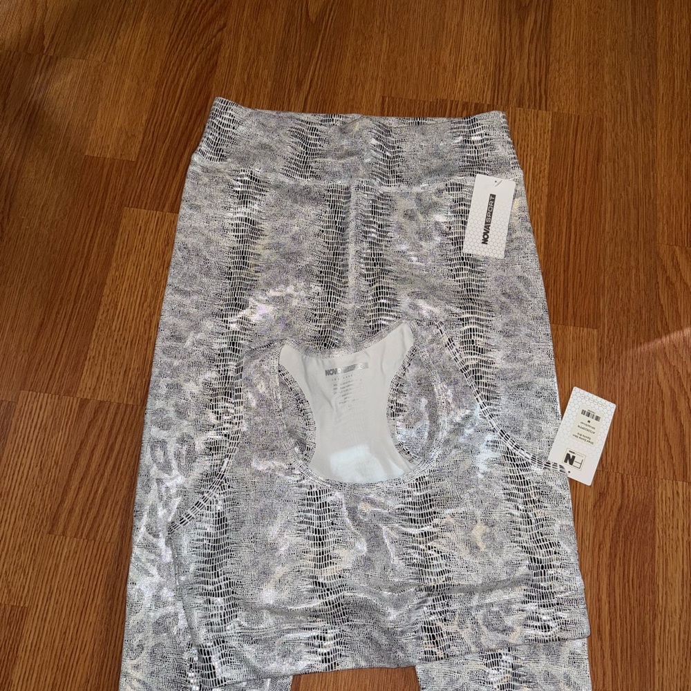 Silver Patterned Workout Set